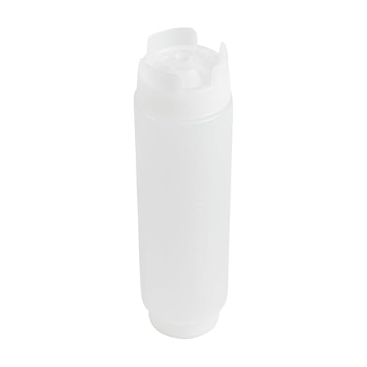 Restaurantware 16oz. FIFO Inverted Plastic Squeeze Bottle with Refill and Dispensing Lids - First In First Out - Perfect for Restaurants Catering and Food Trucks - 1ct box