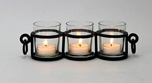 Hosley 9-Inch Tea Light Candle Holder - Elegant Coffee Table Accent, Modern Home Decor Piece for Room Decor - Ideal for Living Room and Office Spaces, Idea