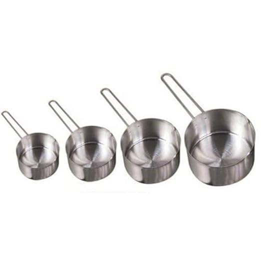 American METALCRAFT, Inc. MCW4 Measuring Cup Set, Stainless Steel, Wire Handle (Set of 4) Silver, 6.63 x 3.38 x 2.25 inches
