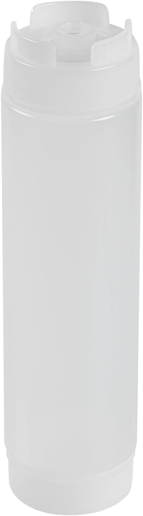 Restaurantware Plastic Squeeze Bottle 16 oz Refillable Condiment Bottle Large Valve Dishwashable Clear Inverted Sauce Dispenser For Thick Condiments, Dressings, Batter, Sour Cream, And Syrups
