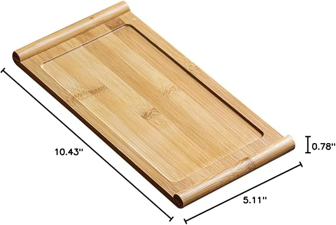 Bamboo Serving Tea Tray Book Scroll Japanese-Style Kung Fu Tea Table Rectangular Tea Accessories (M)