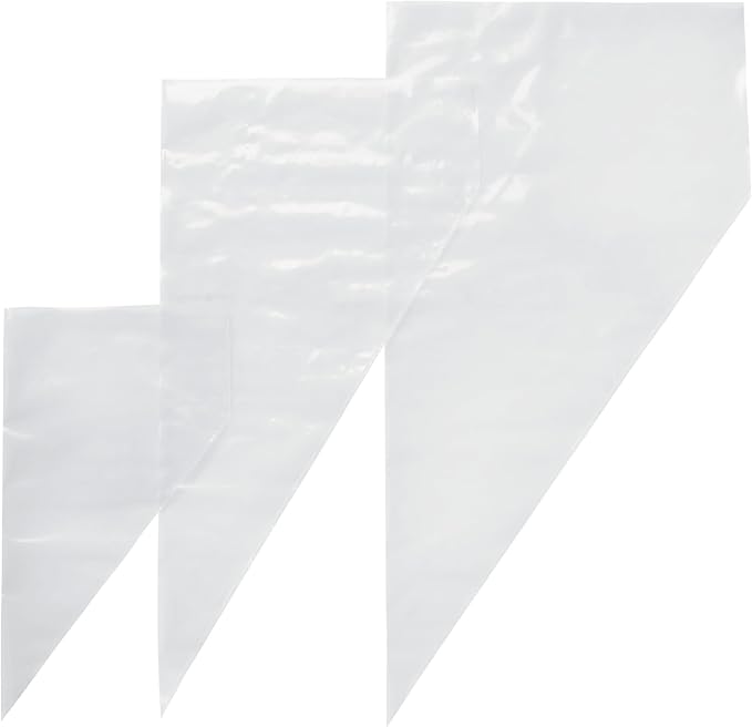 DecoPac Disposable Pastry Bag, Piping Bags with Non-Slip Outer Surface, Pack of 100 Clear Bags - 12 Inch