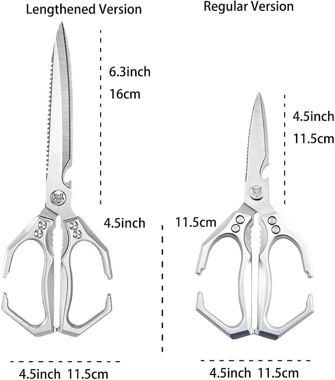 All Purpose Heavy Duty Kitchen Scissors for Food All Metal Cooking Shears for Poultry Meat Sea Food Dishwasher Safe