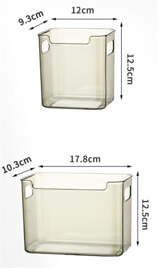 Crystal Clear Freezer Storage Bins, Clear Plastic Bins for Refrigerator and Pantry,4 Pack Stackable Kitchen Organizer with Handles,for Frozen Food Meat Veggies Snacks(Green(2S+2L))