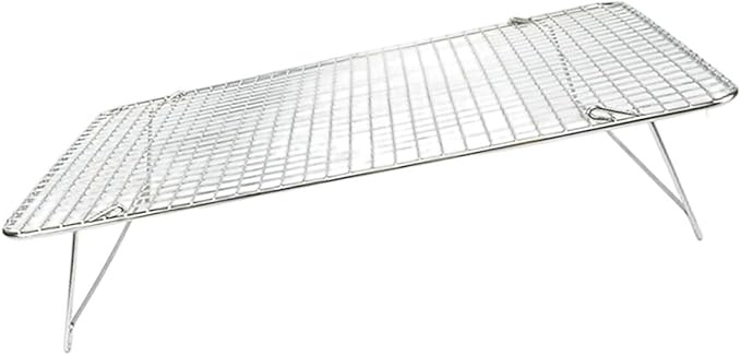 Foldable 3 Section Baking Stand Stainless Steel for Cooling Cakes Breads Compact and Sturdy Space Saving Baking Rack