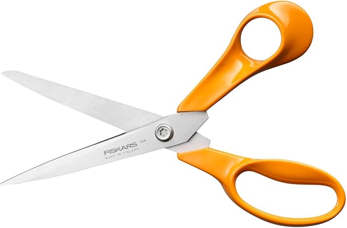 Fiskars Classic Universal Kitchen Scissors, Right-Handed, Total Length: 21 cm, Improved Torx Screw and Ergonomic Handle, Sustainable Packaging, Quality Steel/Plastic, Orange, 1075031
