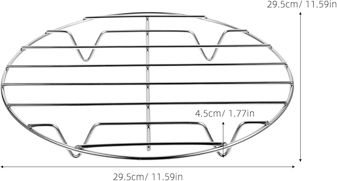 Round Steamer Rack: Stainless Steel Cooling Baking Roasting Rack, 11.61 Inch/29.5 Cm Barbecue Grates, for Cookie Cake Pizza Pan Oven Tea Pot Trivet