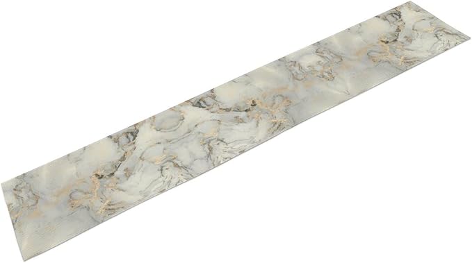 Marble Table Runner, White Grey and Gold Modern Luxury Texture Printed Linen Table Runners for Home Farmhouse Kitchen Dining Room Party Holiday Decor 13" W x 60" L