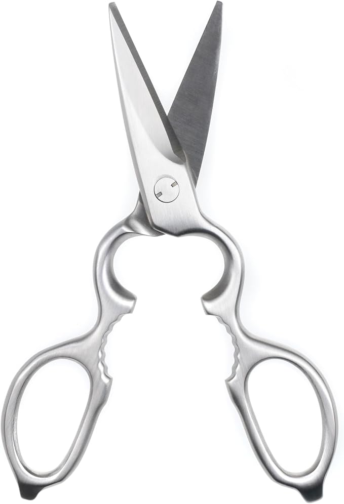 Upgraded Version of Detachable Kitchen Scissors Full-Steel Forged Stainless Steel Kitchen Shears Come Apart, Professional Chef Shears Food Scissors for Pizza Meat Bone Cutting Heavy Duty, Silver
