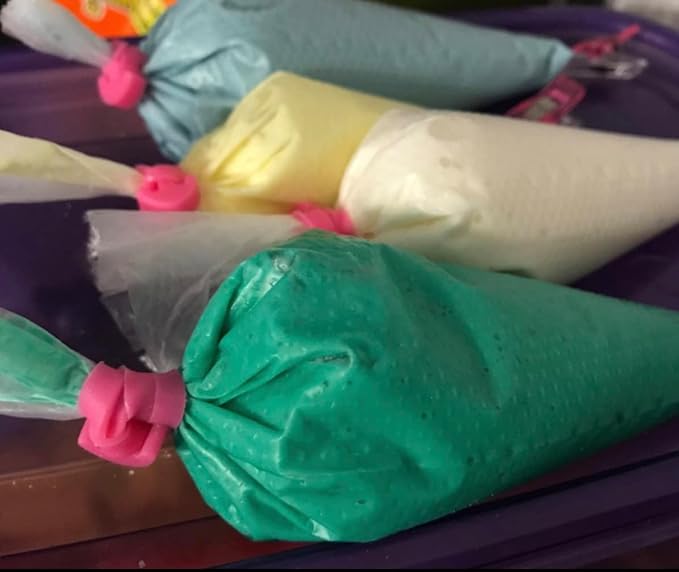 40 Pcs Pastry Bag Ties, Silicone Icing Bag Ties, Reusable Piping Bag Ties Decoration Bag Cake and Pastry Supplies Clips, Includes 4 Color. Suitable for Cupcakes Cookies and Pastry Seal