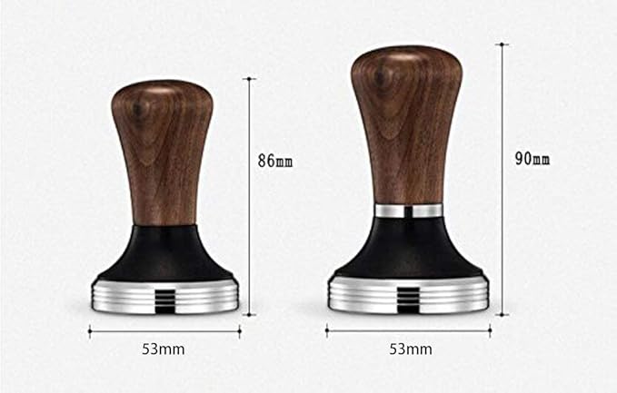 Diguo Elegance Wooden Coffee Tamper. Flat Espresso Tamper for 53mm Portafilter. Stainless Steel Flat with Height Adjustable Wooden Handle. Barista Espresso Tamper (53mm Tamper)