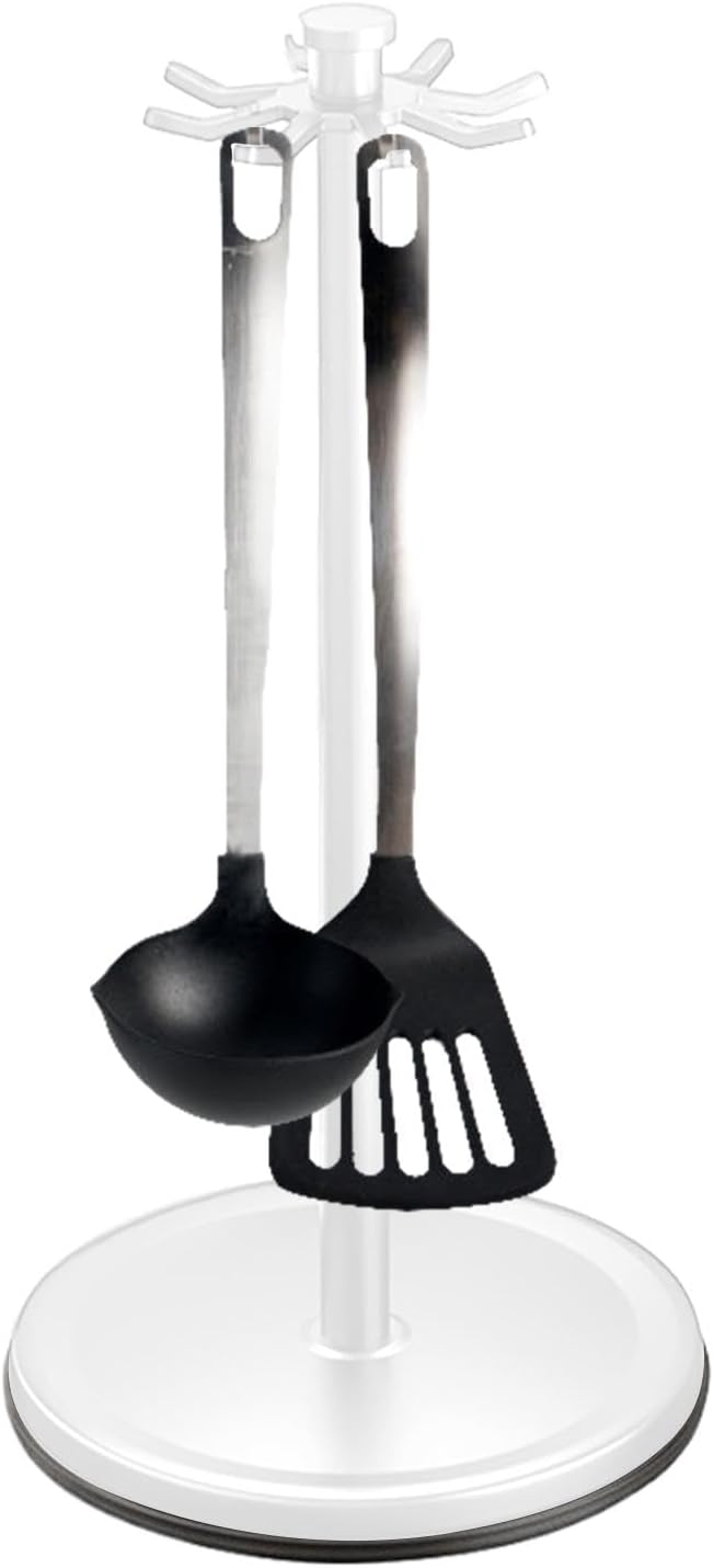 Kitchen Countertop Utensil Holder, 360 Degree Rotating Kitchen Flatware Organizer Holder, Rotating Kitchen Utensil Storage Hanger For Countertop, Flatware Organizer Rack For Spatulas