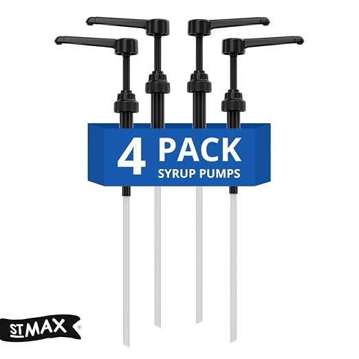 Coffee Syrup Pump Compatible with Torani 24 oz - 25 onces/Monin 1Liter Bottle/Davinci 750ml Bottles - Multipurpose Soap Oil Dispenser Pumps Set of 4 (4 Pack)
