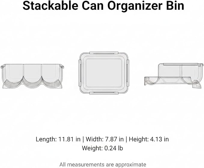 Clear Stackable Cup Organizer Bin, Vertical Storage Container for Kitchen Cabinets & Pantry, Durable PP Plastic