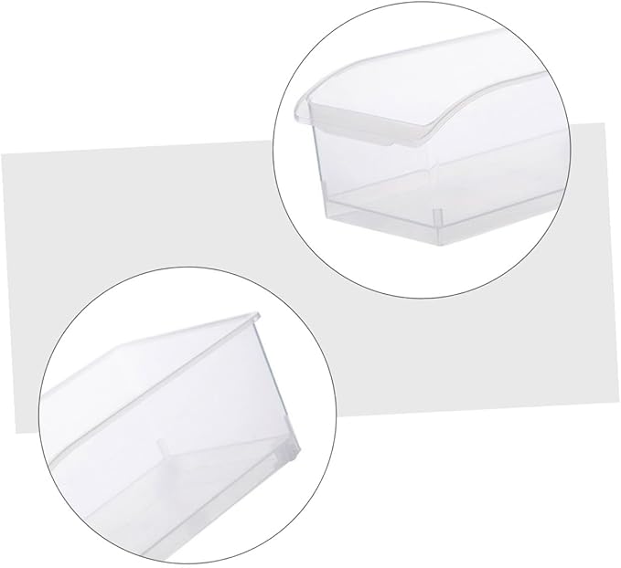 FAVOMOTO 2pcs Clear Refrigerator Organizer Bins with Design Transparent PP Plastic Storage Containers for Kitchen Pantry Fridge Cupboard Easy Pull Handles Water-repellent Surface