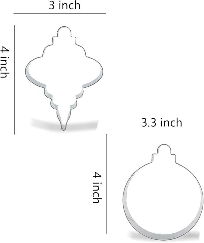 Keewah Christmas Ornament Cookie Cutter Set, 5 Piece, Stainless Steel