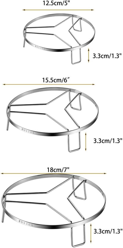 Steamer Rack 304 Stainless Steel Cooking Rack Steaming Grilling Rack Multi-Functional Kitchen Helper (Dia.18cm/7")