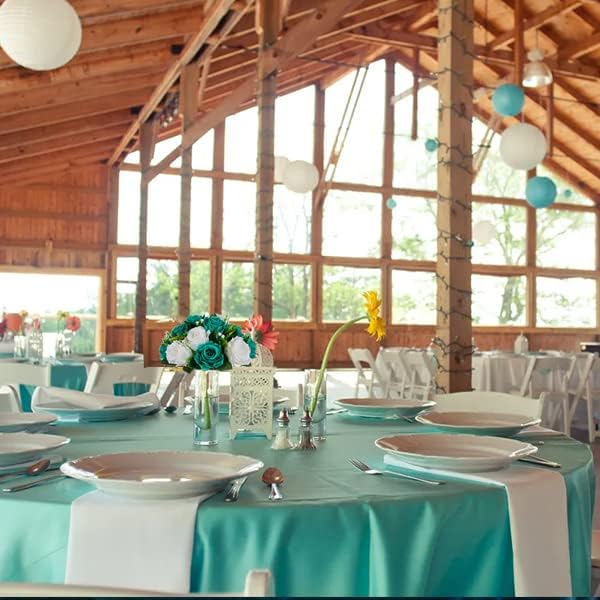 BLOSMON Teal Flowers Artificial Centerpieces: 6 Pcs Fake Roses Flowers Balls for Wedding Dinning Table - Faux Silk Kissing Floral Arrangement for Home Party Event Decor | Artificial Floral Arrangement for Wedding Dinning Table - Faux Silk Kissing bouqu...