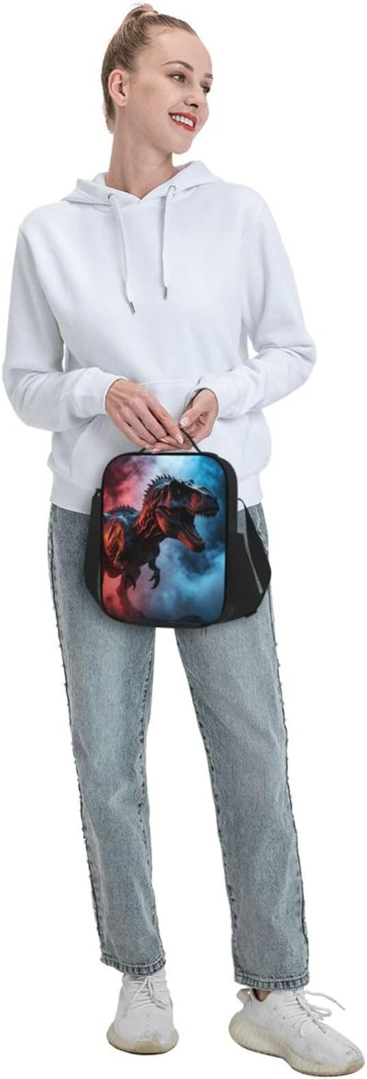 Dinosaur Lunch Bag for Women Men Insulated Lunch Box Reusable Adjustable Shoulder Strap for Office Work Picnic Travel Hiking Beach Fishing Camping Outdoors