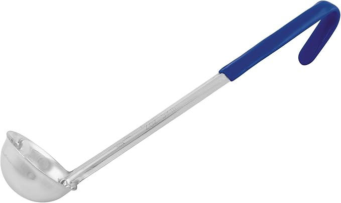 Winco Prime One Piece Stainless Steel Ladle, NSF Listed, 2 Ounce, 13.5", Red Tail