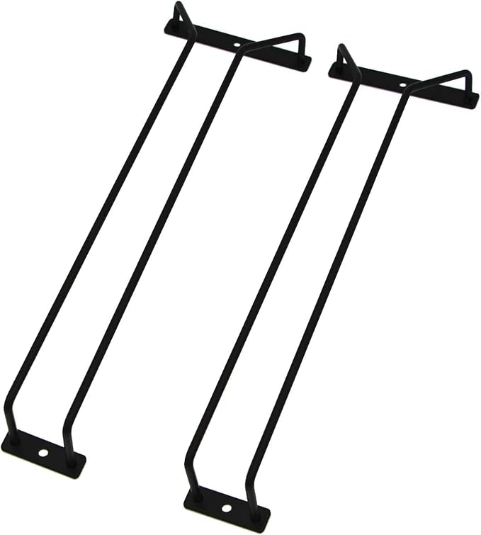 2 Pack Black Wine Glass Rack, 14 Inch Under Cabinet Stemware Holder, Wall Mounted Iron Wine Glass Hanging Rack for Shelf, Kitchen, Bar, Wine Cellar Storage, Organizer, Display