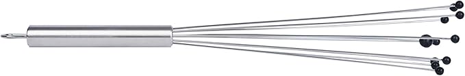 Restaurantware 12.5 in Stainless Steel Ball Whisk with Silicone Tips - German Standard Sauce & Gravy Whisk, Non-Scratch, Dishwasher Safe - Non-Stick Silicone Ball Whisk for Baking