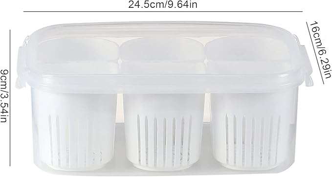 Reusable Veggie Tray with Lid, 6-Compartment Divided Snack Box Container & Fridge Organizer, Meal Prep Spice Case, Divided Food Storage Containers, Chilled Condiment Server & Vegetable Organizer