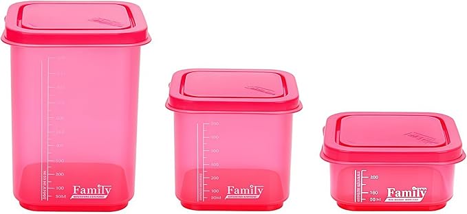 Airtight Food Storage Containers with Lids 4PCS Family Set, BPA-Free Food Grade Plastic Stackable Snack Fruit Containers,Leak-proof Kitchen Pantry Organizers for Sugar,Flour, Nuts, Dry Goods (Green)