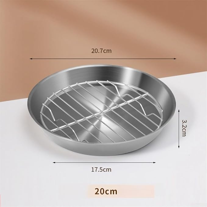 Round Cooling Rack,Stainless Steel Round Baking Pan With Cooling Rack For Effortless Cooking And Cleanup In The For Kitchen(20cm)