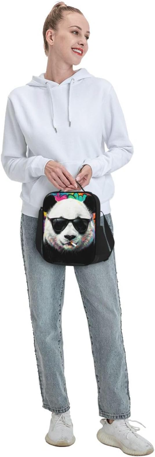 Panda Lunch Bag Women Men Adults Insulated Thermal Tote Bag Portable Durable Meal Container With Adjustable Shoulder Strap For Work Office Picnic Camping Travel