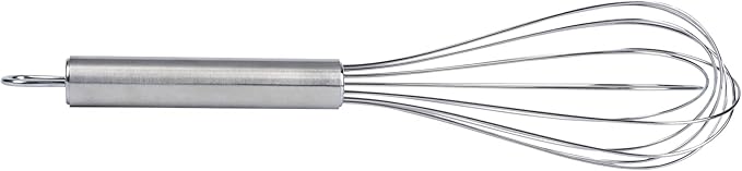 Restaurantware 11 in Stainless Steel Wire Whisk - German Standard Kitchen Balloon Whisk with Ergonomic Handle, Dishwasher Safe - Durable French Whisk for Cooking, Mixing Thick Batter and Sauce