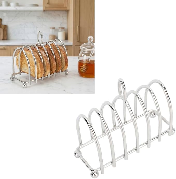 Stainless Steel Bread Rack - Durable Bread Holder for Kitchen Countertop, Vintage Design Baking Cooling Rack, Easy Clean(Style 3)