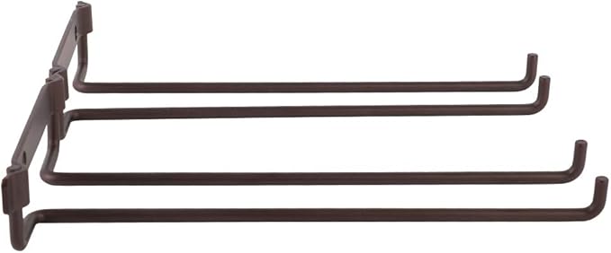 Hanging Metal Wine Cup Rack, Bar Double Stemware Glass Bottle Goblet Inverted Holder, Glass Holder Under Cabinet Kitchen Organization, Glass Holder Storage for Bar Home Kitchen Decor