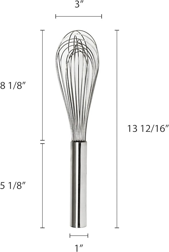 TrueCraftware- 14" Stainless Steel Piano Whip/Whisk- Kitchen Balloon Whisk Thick Wire Wisk Egg Frother for Cooking Blending Whisking Beating and Stirring