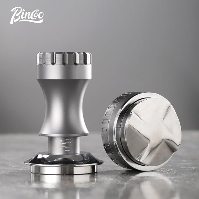 Bincoo Espresso Tamper 30lb Coffee Tamper-Stainless Steel Ground Tamper for Barista Home Coffee Espresso Accessories (Gray01, 58mm)