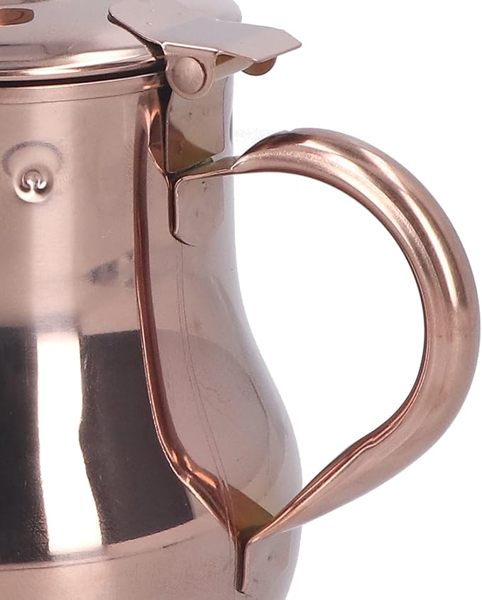 OUKENS Stainless Steel Teapot, 500ml Rose Gold Modern Gooseneck Tea Kettle for Pour Over, Coffee Pot with Removable Infuser, for Loose Leaf Tea Brewing, Home Kitchen, Hotel