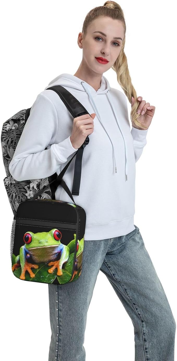 Frog Lunch Box Insulated Soft Bag Reusable Cooler Bag For Women&Men&Work Picnic Hiking