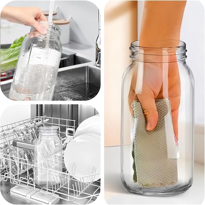 2 Pack 64 oz Glass Pitcher With Lid, Mason Jar Pitcher, 2 Quart Breast Milk Pitcher Jug with Flip Cap Leak Proof, Glass Sun Tea Jar for Ice Tea, Cold Brew Coffee, Breast Juices