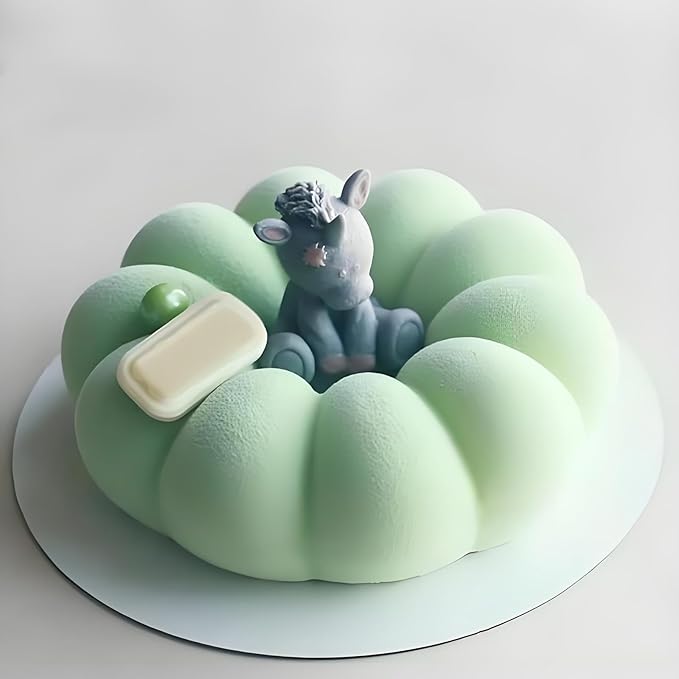 8.3 Inch Ring Cake Pan, Non-stick Silicone Flower Shaped Baking Pan for Pumpkin Cake, Chiffon Cake, French Dessert, Bread, Pastry, Mousse, Brownie, Chocolate