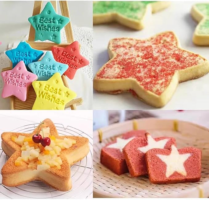 18 Pieces Metal Cookie Cutters, Stainless Steel Molds Flower Square Heart Round Star Shapes for Home Holiday Mother's Day