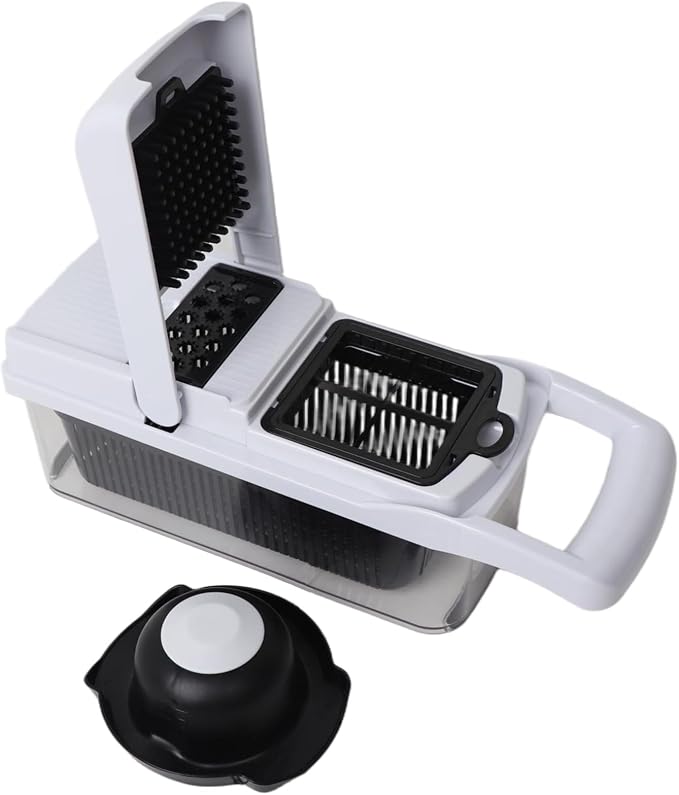 26-in-1 Vegetable Chopper and Slicer Set, Red, Multifunctional Food Chopper with Container, 13 Interchangeable Blades, Safety Glove, Kitchen Mandoline Slicer (WHITE)