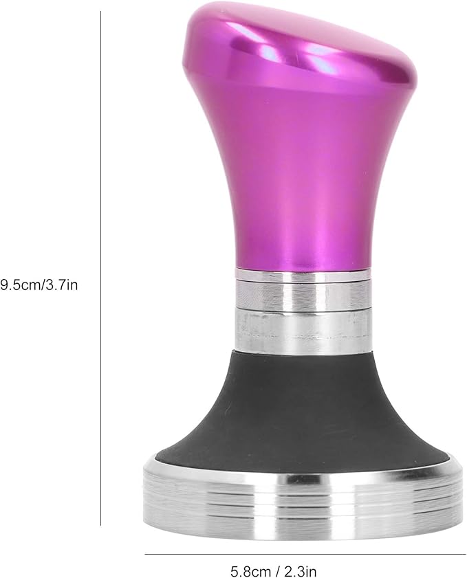 Luqeeg Coffee Tamper, 58mm Flat Metal Espresso Pressure Tamper, Stainless Steel Base Coffee Powder Hammer Espresso Tamper Coffee Tools for Home Coffee Kitchen Espresso Accessories (Rose Red)