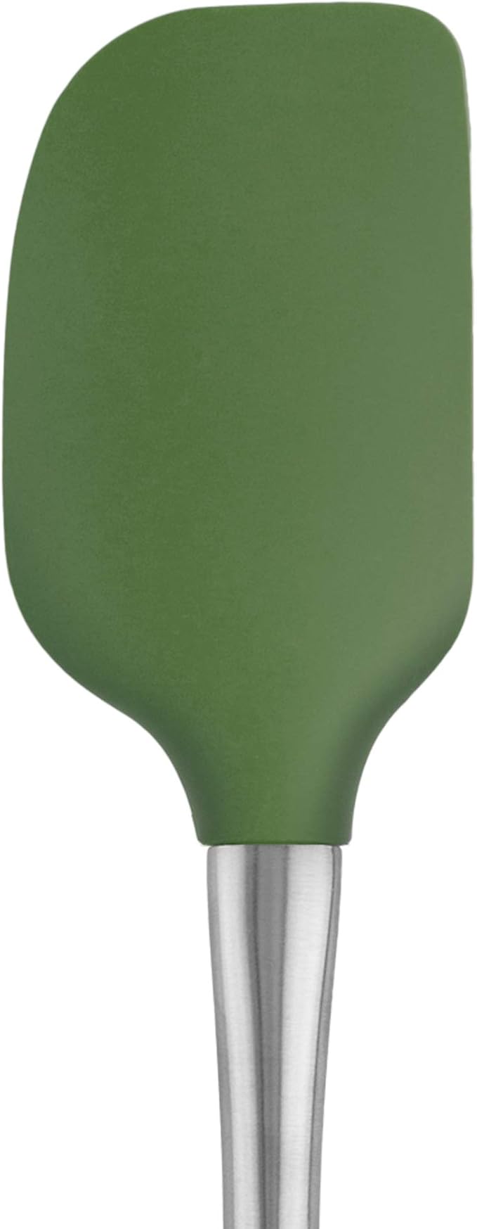 Tovolo Silicone Cooking Utensil Set of 6 Stainless Steel Handle Ladle Slotted Turner Tongs Flex Core Spatula Scraper Mixing Spoon & Potato Masher, Dishwasher Safe BPA Free Utensils, Pesto Green