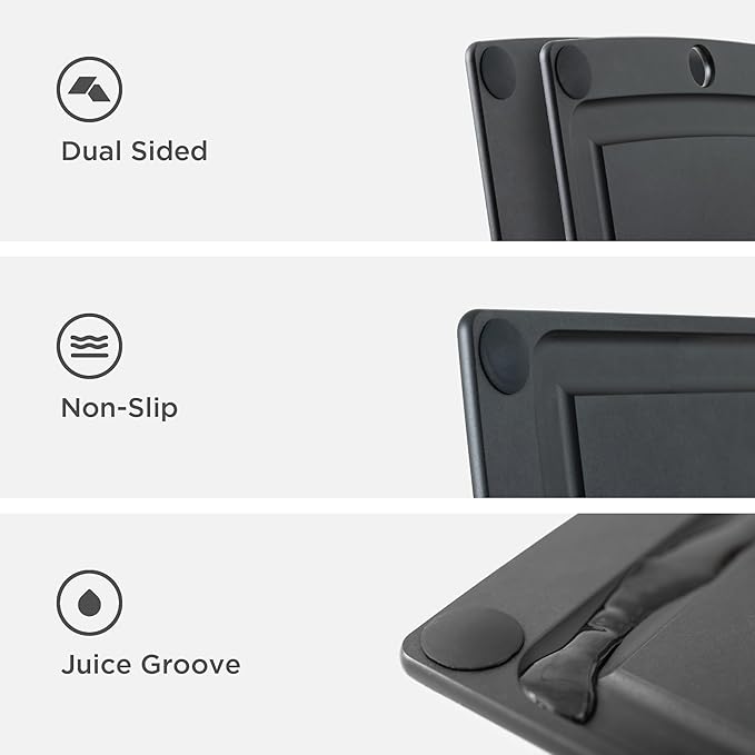 Epicurean - 505-151102003 Epicurean All-In-One Cutting Board with Non-Slip Feet, 14.5" × 11.25", Slate/Black