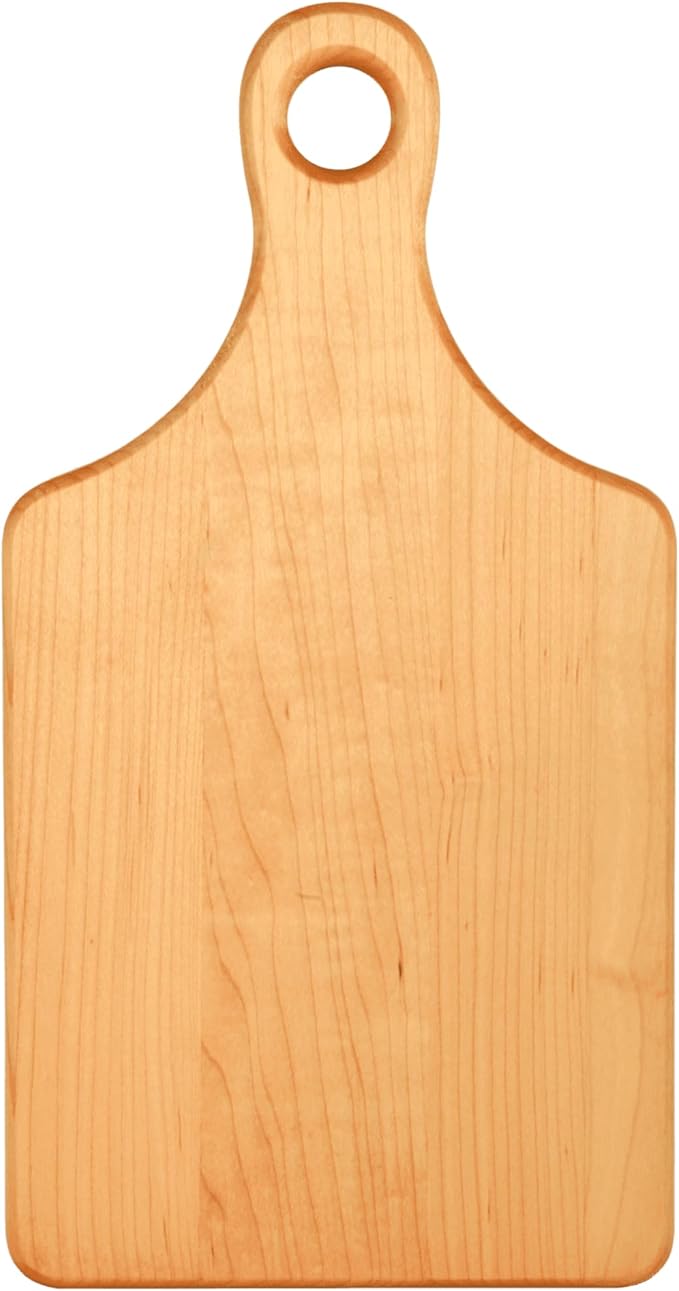 Handcrafted Maple Cutting Board with Handle – Eco-Friendly, Charcuterie Serving Tray, Wooden Chopping Board, Made in USA Kitchen Essential