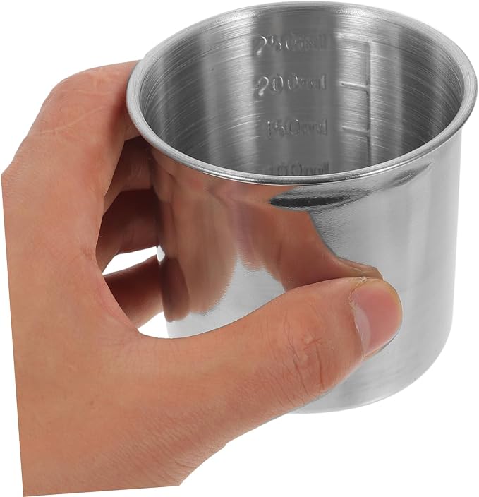 Stainless Steel Measuring Cup Set with Graduated Markings Precision Kitchen Measuring Beaker for Baking Cooking and Commercial Use for Flour Rice Syrups