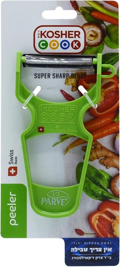 The Kosher Cook Y Vegetable Peeler - Heavy Duty, Ultra Sharp Stainless Steel Blade - Swiss Peeler - Ergonomic Plastic Handle - Color Coded Kitchen Tools - Green