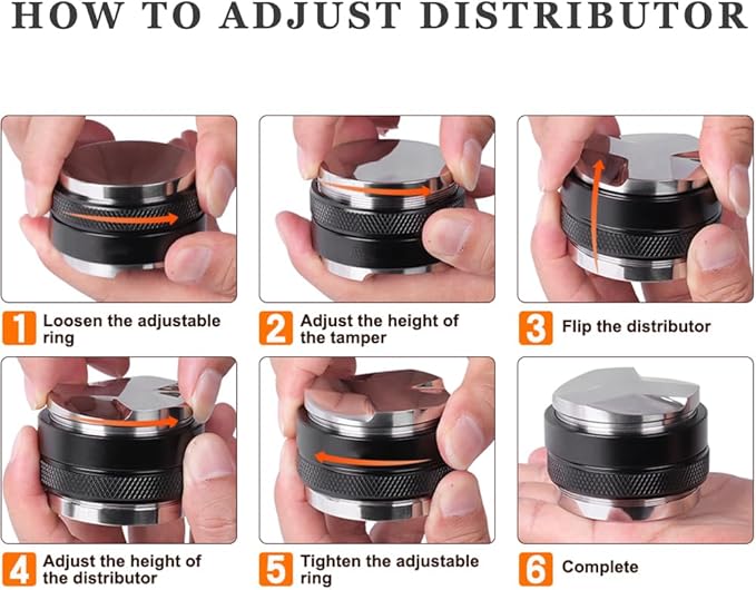 Espresso Accessories Kit 5-PCS Including Wooden Portafilter Station Organizer | 58MM Coffee Distributor | 58MM Tamper Press | WDT Stirrer Needle | Coffee Mat Brush, Multipurpose Espresso Tools