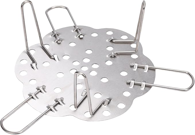 Generic Cooling Rack, Food Grade 304 Stainless Steel Steamer Rack with Non Slip U Shaped Legs, Expandable & Foldable for 7 to 10 Inch Pot, for Cooking, Cooling, Steaming & Baking