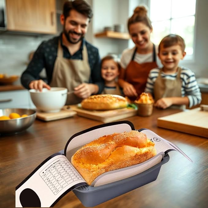 2 PCS Silicone Bread Sling for baking bread 9x5, loaf pan liners,Reusable Silicone Baking Mat with Long Handles, Non Stick, Easy to Transfer bread from loaf pan(Gray)